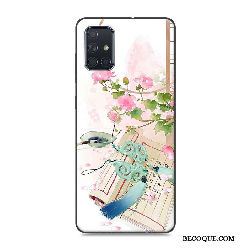 Samsung Galaxy A71 Protection Étui Rose Vintage Tendance Coque De Téléphone