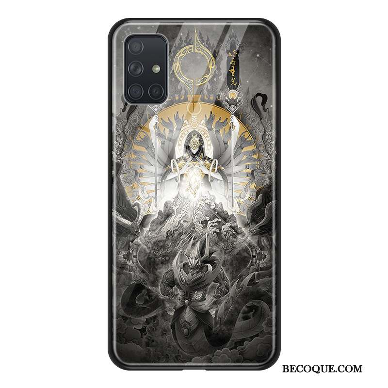 Samsung Galaxy A71 Verre Grand Étui Bouddha Coque Protection