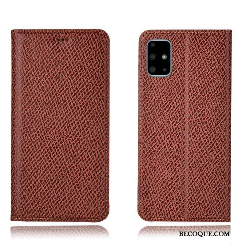 Samsung Galaxy A71 Étui En Cuir Incassable Housse Coque De Téléphone Protection Rouge