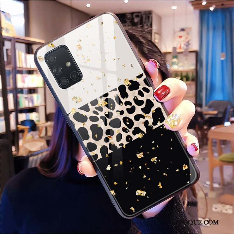 Samsung Galaxy A71 Étui Ornements Suspendus Léopard Coque De Téléphone Amour Net Rouge