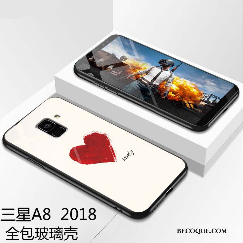 Samsung Galaxy A8 2018 Coque Blanc De Téléphone Protection Étui Fluide Doux