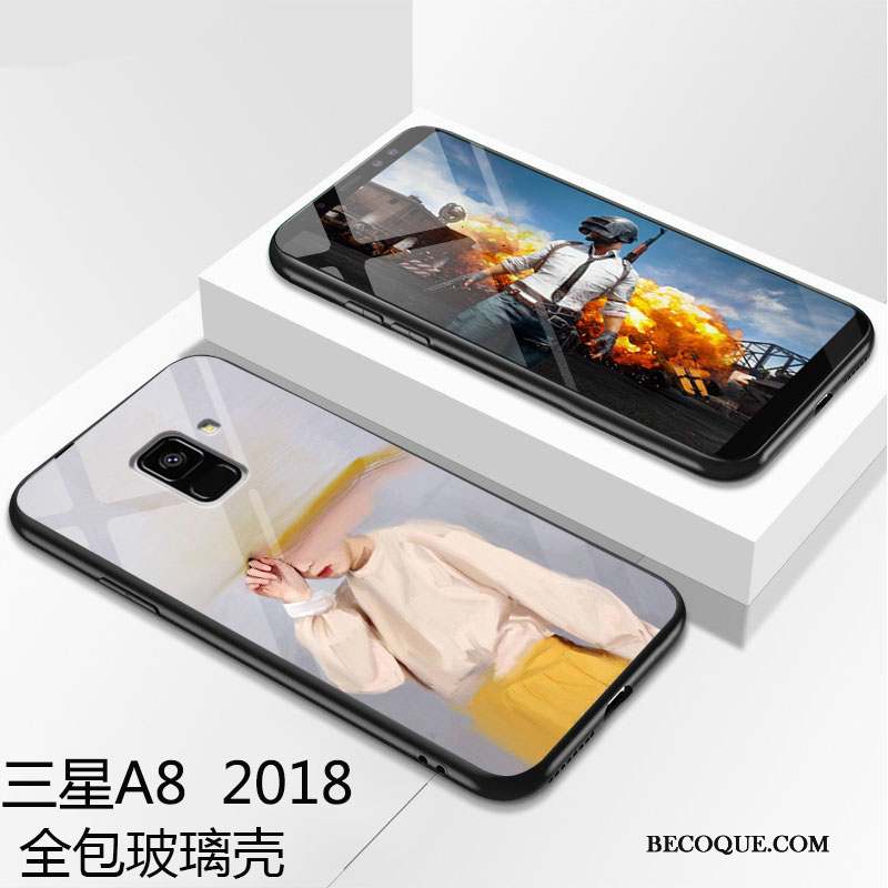 Samsung Galaxy A8 2018 Coque Blanc De Téléphone Protection Étui Fluide Doux