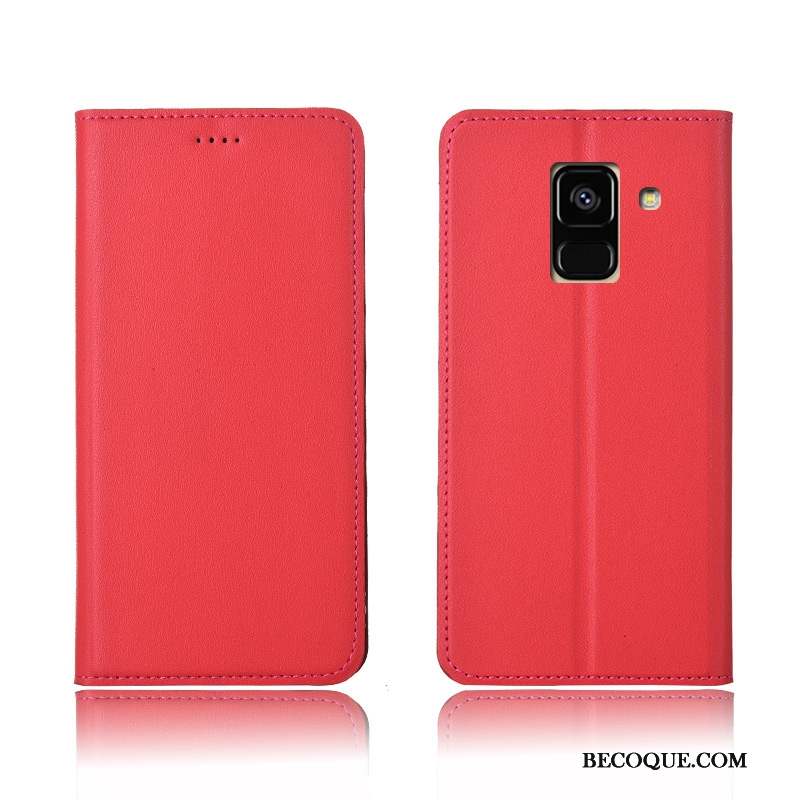 Samsung Galaxy A8 2018 Coque De Téléphone Étui Protection Étui En Cuir Téléphone Portable Cuir Véritable