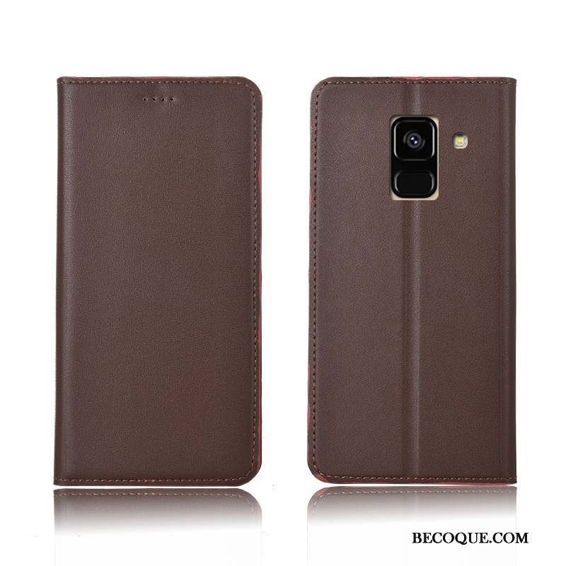 Samsung Galaxy A8 2018 Coque De Téléphone Étui Protection Étui En Cuir Téléphone Portable Cuir Véritable