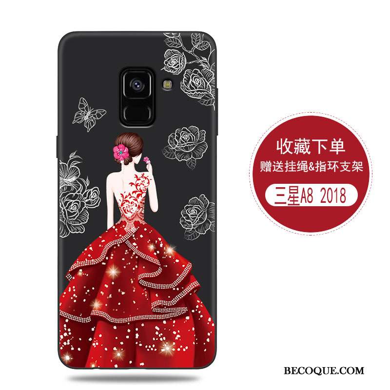 Samsung Galaxy A8 2018 Coque Tout Compris Étui Rouge Incassable Personnalité Protection