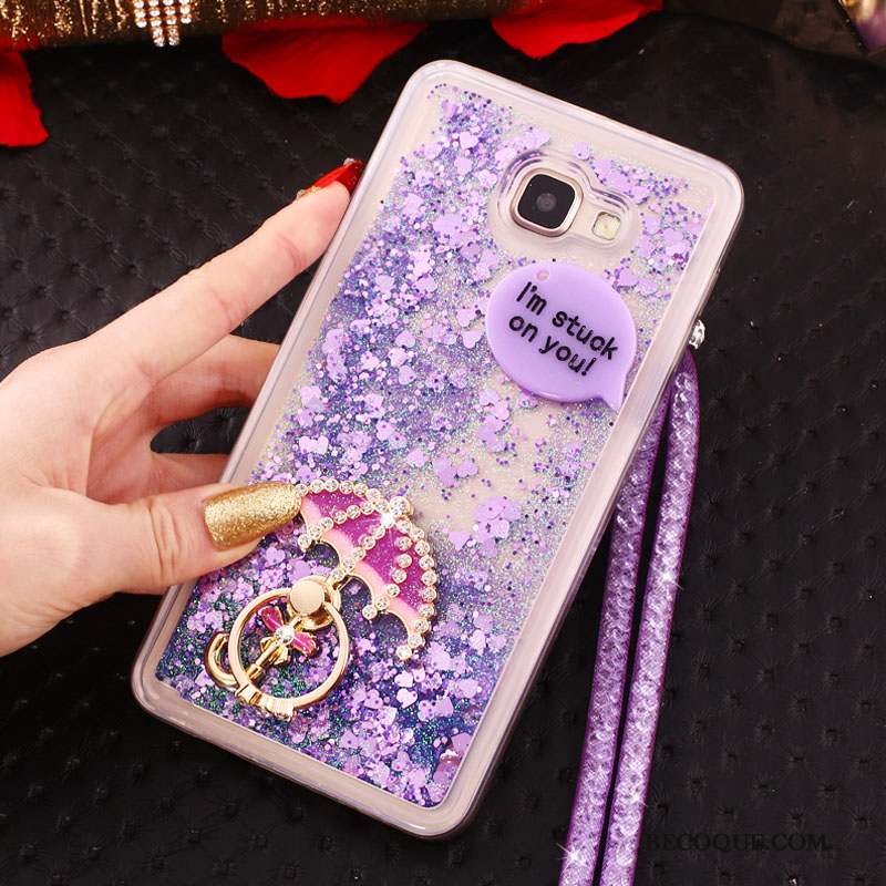 Samsung Galaxy A8 2018 Coque Étui De Téléphone Cou Suspendu Strass Bleu