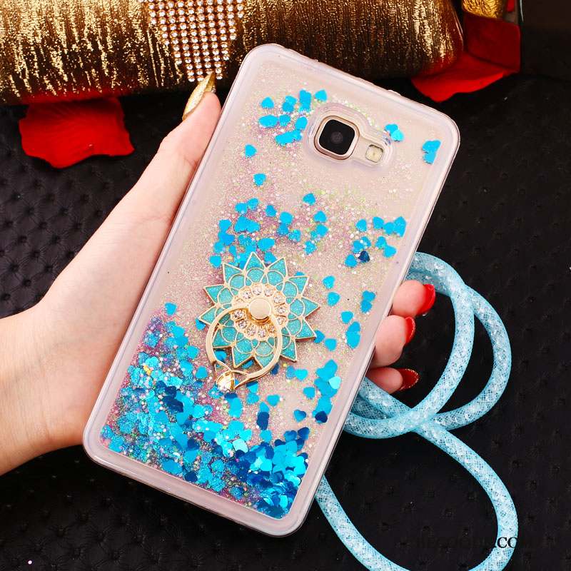 Samsung Galaxy A8 2018 Coque Étui De Téléphone Cou Suspendu Strass Bleu