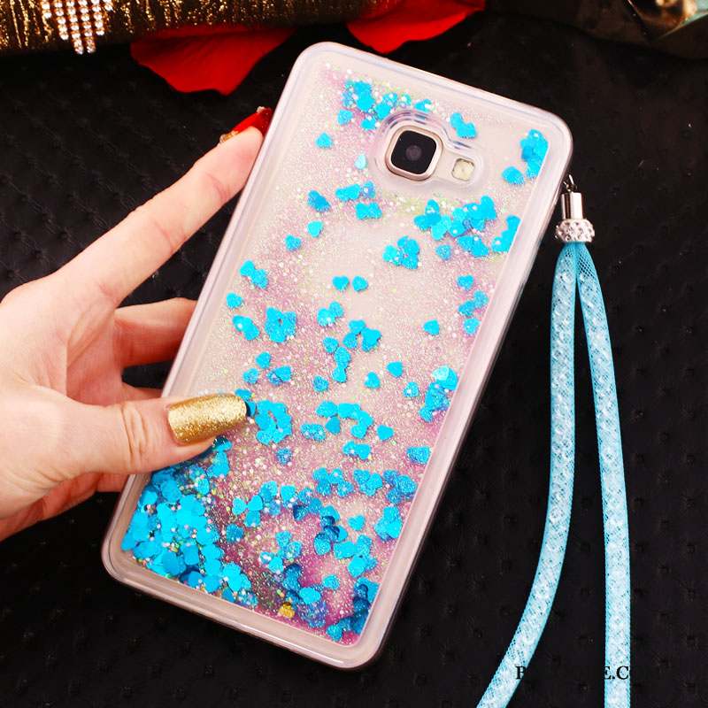 Samsung Galaxy A8 2018 Coque Étui De Téléphone Cou Suspendu Strass Bleu