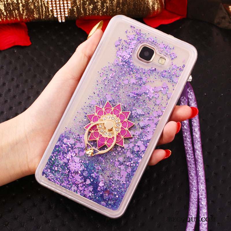 Samsung Galaxy A8 2018 Coque Étui De Téléphone Cou Suspendu Strass Bleu