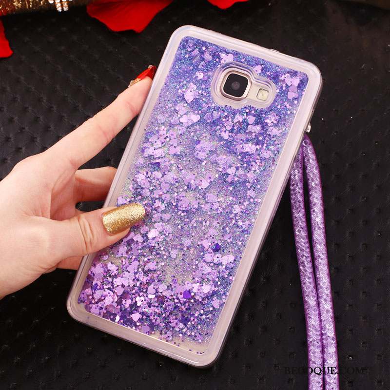 Samsung Galaxy A8 2018 Coque Étui De Téléphone Cou Suspendu Strass Bleu