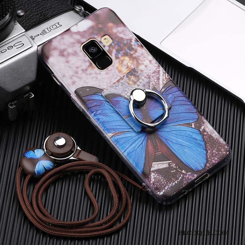Samsung Galaxy A8 2018 Fluide Doux Violet Ornements Suspendus Étui Coque De Téléphone