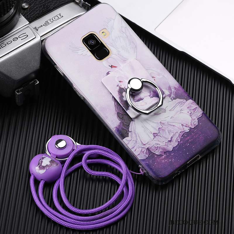 Samsung Galaxy A8 2018 Fluide Doux Violet Ornements Suspendus Étui Coque De Téléphone