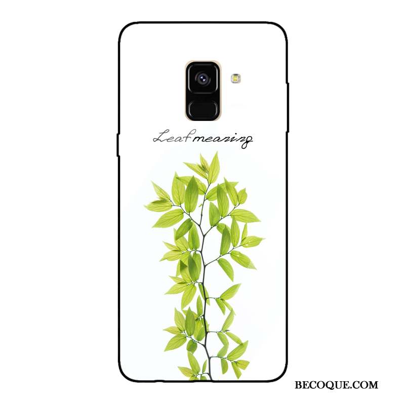 Samsung Galaxy A8 2018 Miroir Tendance Vert Coque De Téléphone Verre Trempé Frais