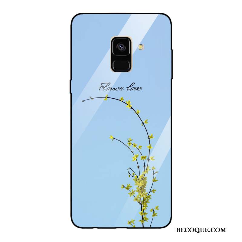 Samsung Galaxy A8 2018 Miroir Tendance Vert Coque De Téléphone Verre Trempé Frais