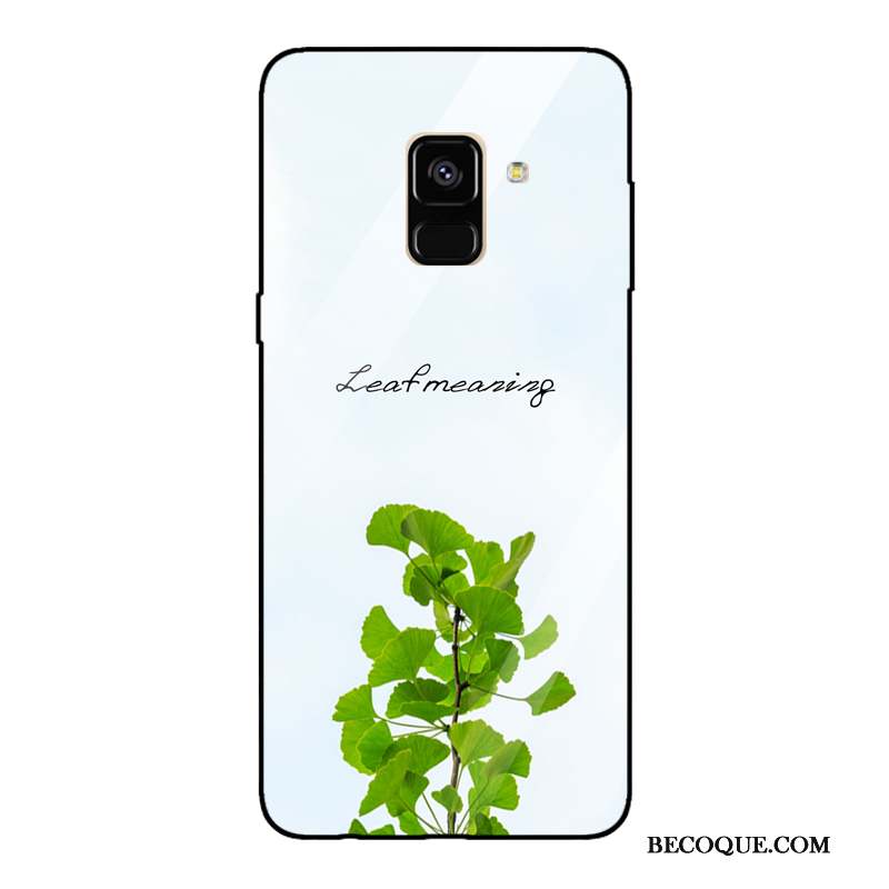 Samsung Galaxy A8 2018 Miroir Tendance Vert Coque De Téléphone Verre Trempé Frais