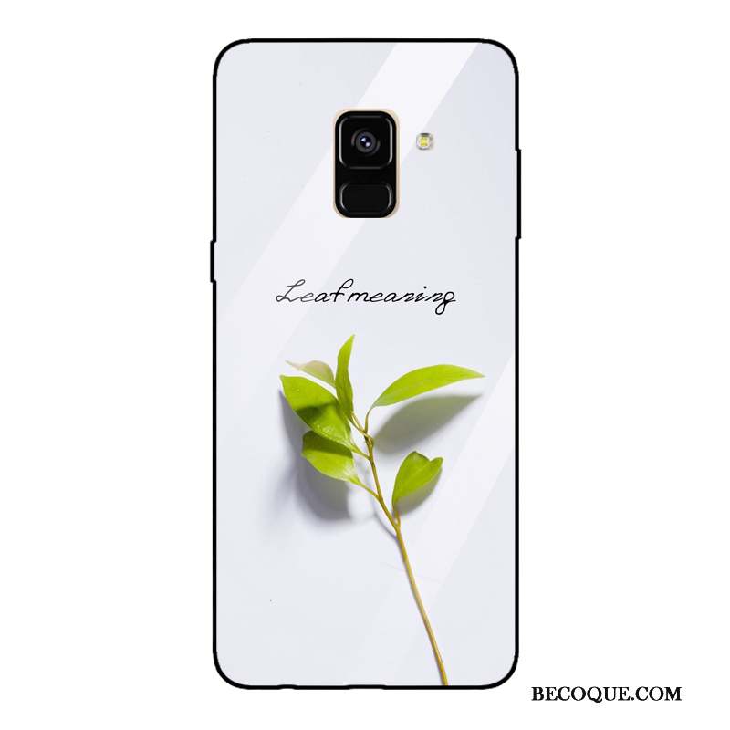 Samsung Galaxy A8 2018 Miroir Tendance Vert Coque De Téléphone Verre Trempé Frais