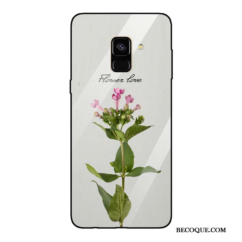 Samsung Galaxy A8 2018 Miroir Tendance Vert Coque De Téléphone Verre Trempé Frais