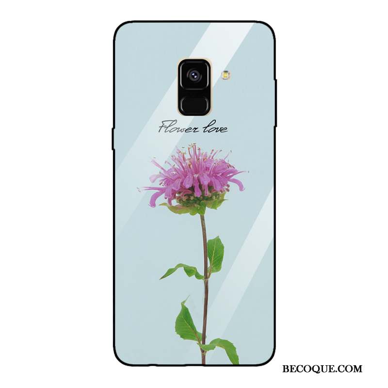 Samsung Galaxy A8 2018 Miroir Tendance Vert Coque De Téléphone Verre Trempé Frais