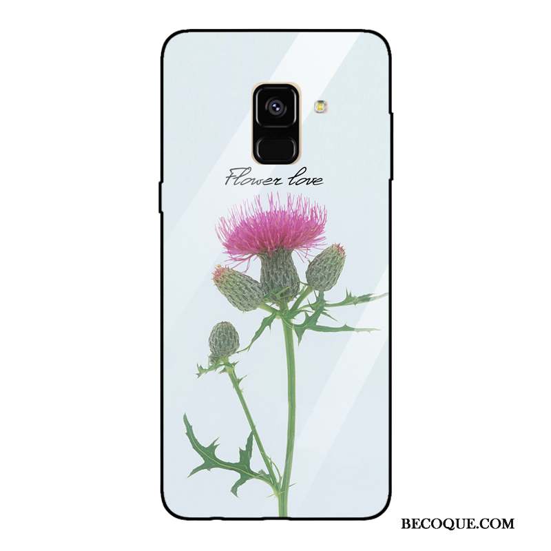 Samsung Galaxy A8 2018 Miroir Tendance Vert Coque De Téléphone Verre Trempé Frais