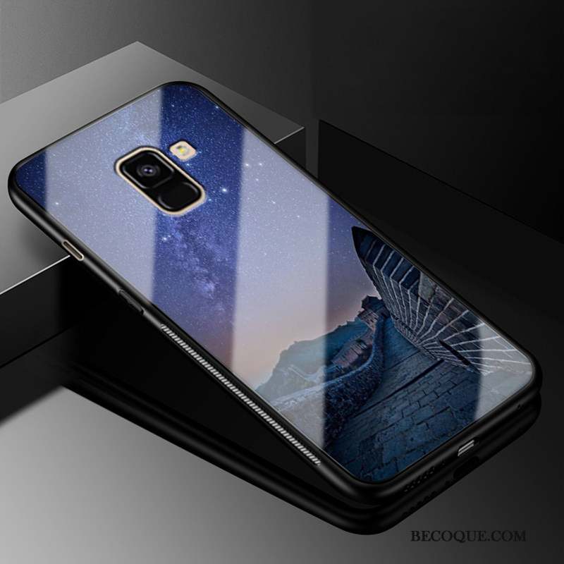 Samsung Galaxy A8 2018 Tout Compris Ciel Étoilé Étui Verre Coque De Téléphone Multicolore