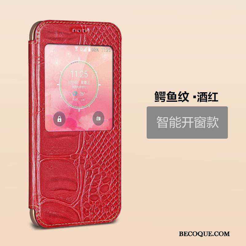 Samsung Galaxy A8 Business Étui En Cuir Coque De Téléphone Rouge Téléphone Portable Protection