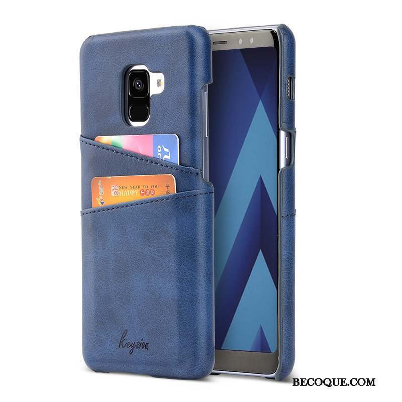 Samsung Galaxy A8+ Coque De Téléphone Business Jaune Cuir Carte Étui