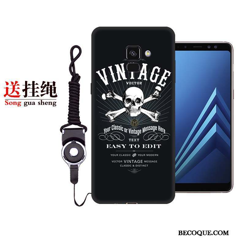 Samsung Galaxy A8+ Coque De Téléphone Incassable Fluide Doux Rouge Silicone Personnalité