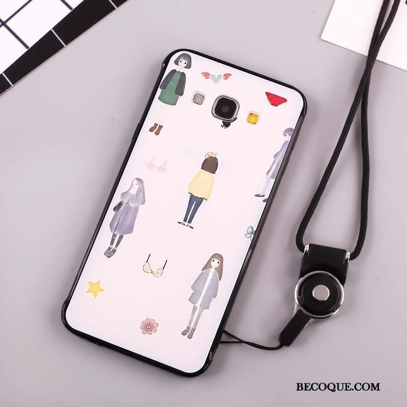 Samsung Galaxy A8 Coque Fleurs Incassable Tendance Étui Noir Protection