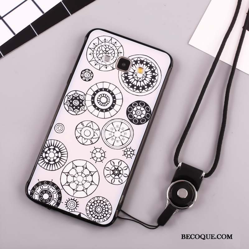 Samsung Galaxy A8 Coque Fleurs Incassable Tendance Étui Noir Protection