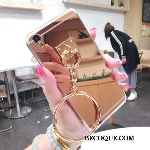 Samsung Galaxy A8 Coque Or Rose Étui Support Luxe Protection Miroir