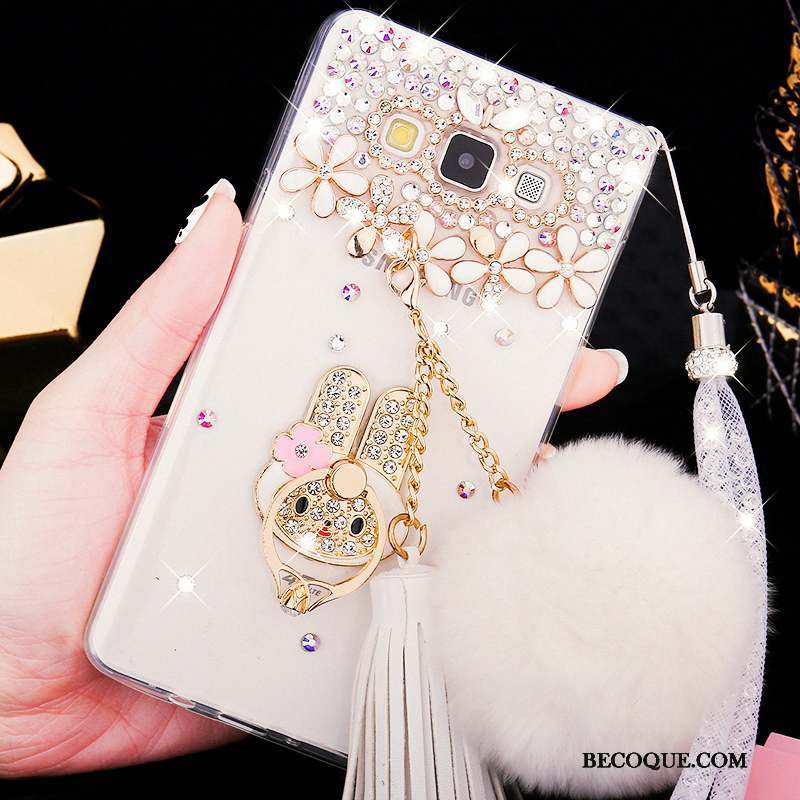 Samsung Galaxy A8 Coque Rose Délavé En Daim Téléphone Portable Difficile Strass Fluide Doux