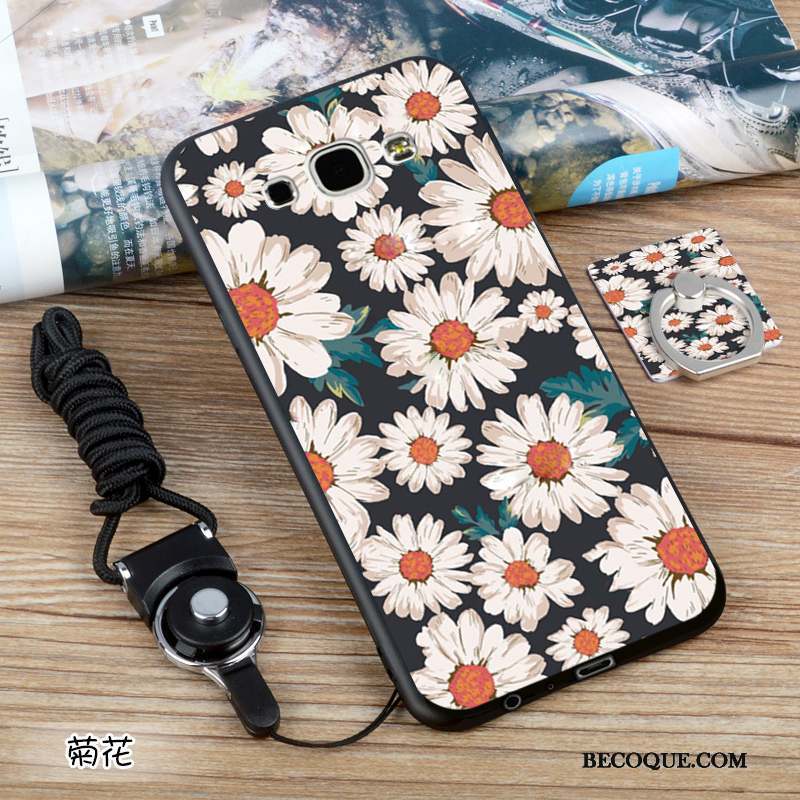 Samsung Galaxy A8 Délavé En Daim Coque Noir De Téléphone Fluide Doux Europe