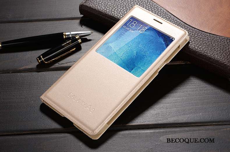 Samsung Galaxy A8 Incassable Clamshell Étui En Cuir Coque Or De Téléphone