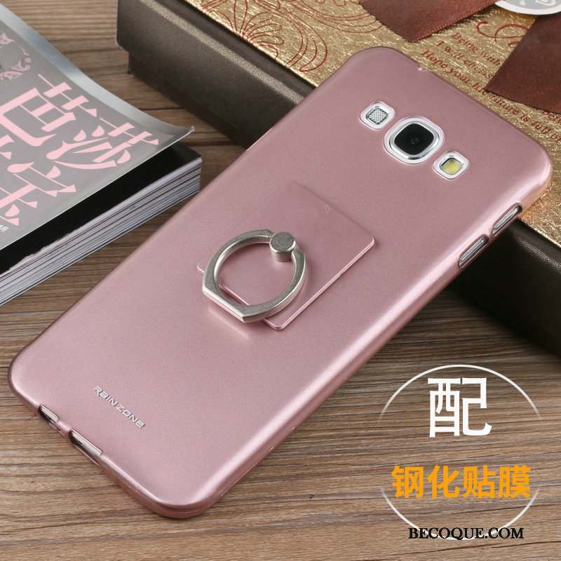 Samsung Galaxy A8 Incassable Coque De Téléphone Délavé En Daim Silicone Or Rose Protection