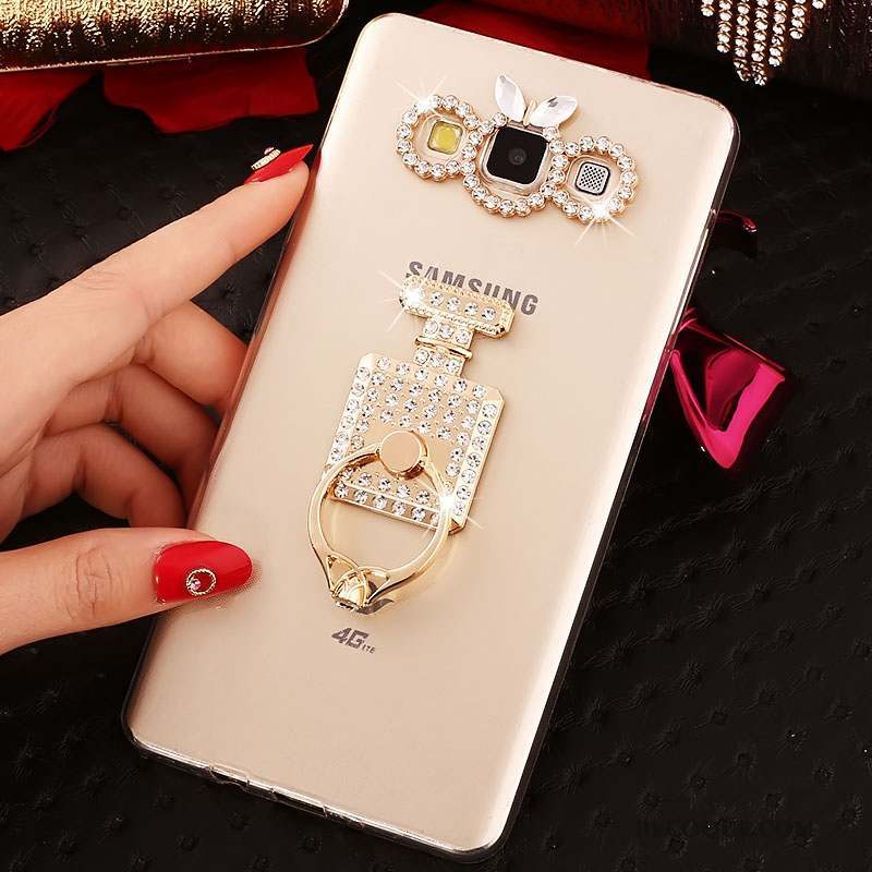 Samsung Galaxy A8 Or Fluide Doux Tendance Strass Coque De Téléphone