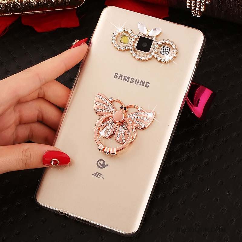 Samsung Galaxy A8 Or Fluide Doux Tendance Strass Coque De Téléphone