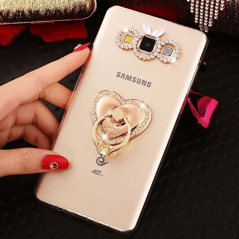 Samsung Galaxy A8 Or Fluide Doux Tendance Strass Coque De Téléphone