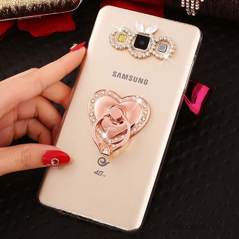 Samsung Galaxy A8 Or Fluide Doux Tendance Strass Coque De Téléphone