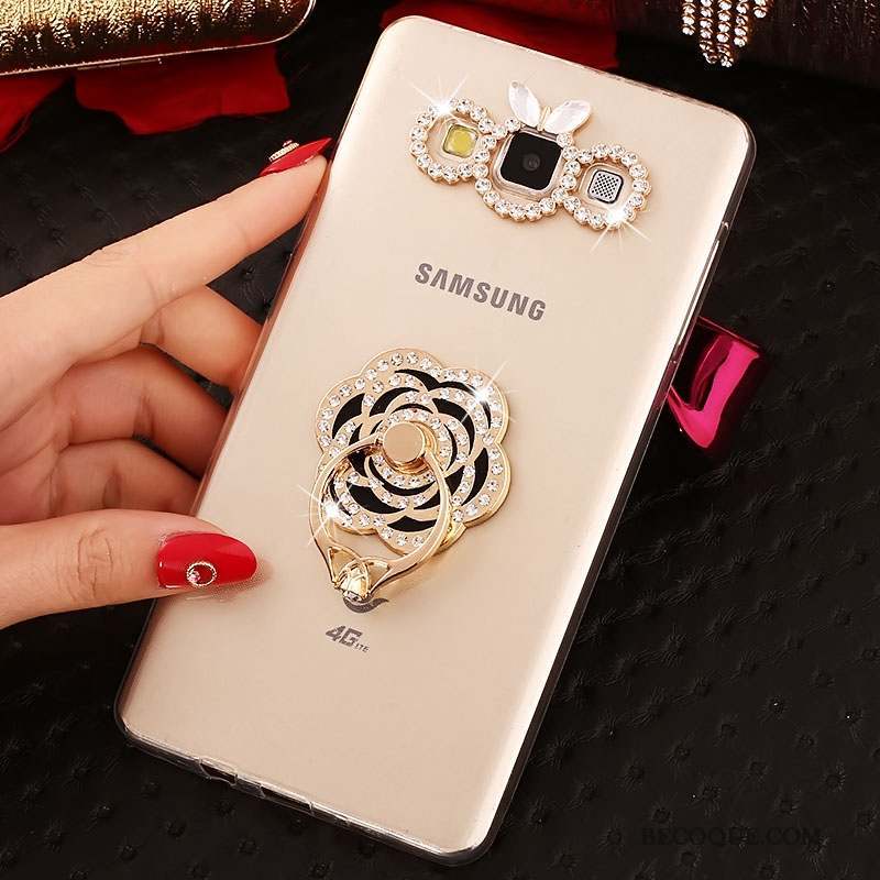 Samsung Galaxy A8 Or Fluide Doux Tendance Strass Coque De Téléphone