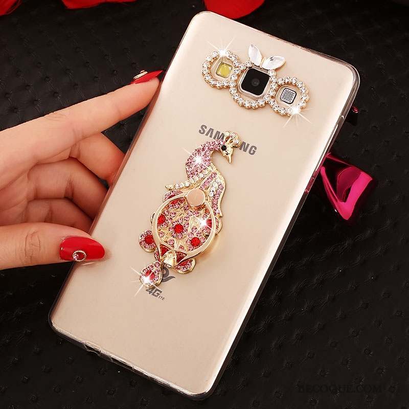 Samsung Galaxy A8 Or Fluide Doux Tendance Strass Coque De Téléphone