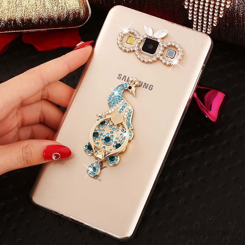 Samsung Galaxy A8 Or Fluide Doux Tendance Strass Coque De Téléphone