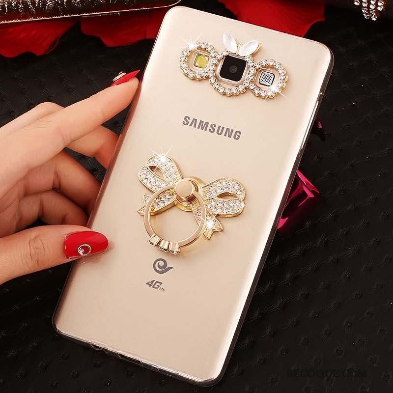 Samsung Galaxy A8 Or Fluide Doux Tendance Strass Coque De Téléphone