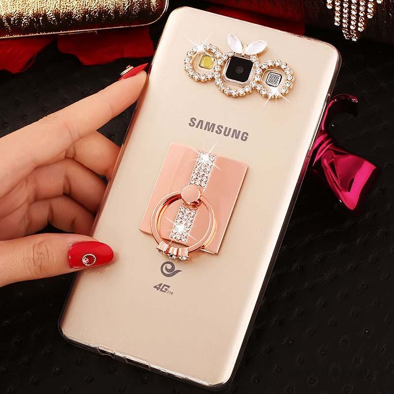 Samsung Galaxy A8 Or Fluide Doux Tendance Strass Coque De Téléphone