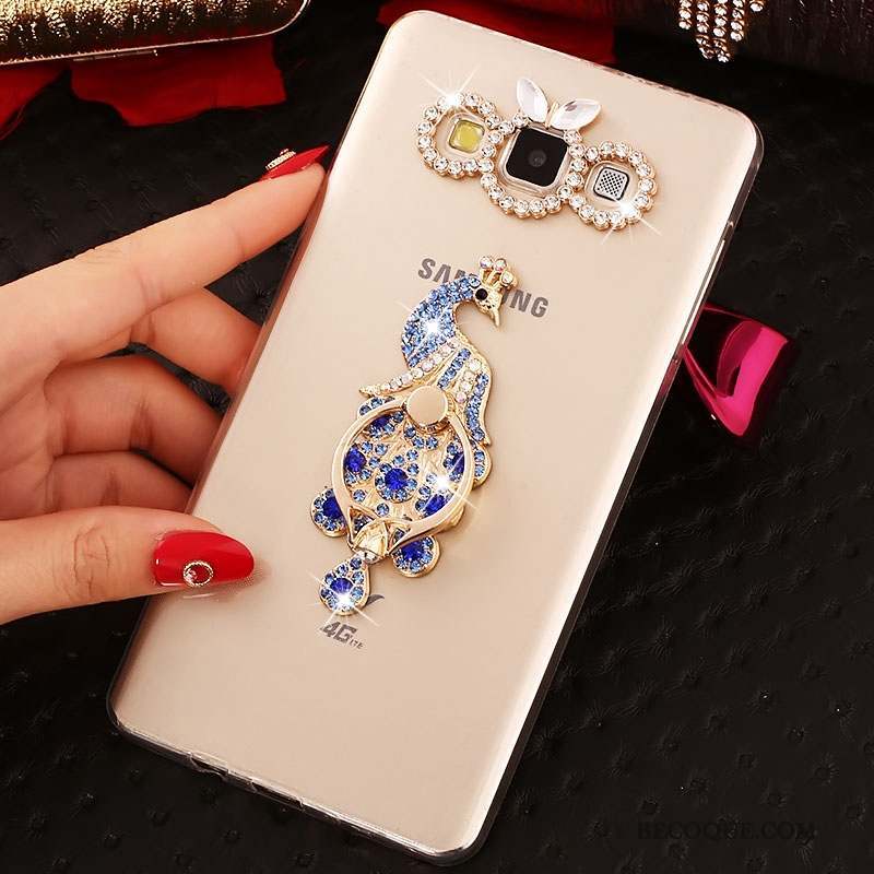 Samsung Galaxy A8 Or Fluide Doux Tendance Strass Coque De Téléphone