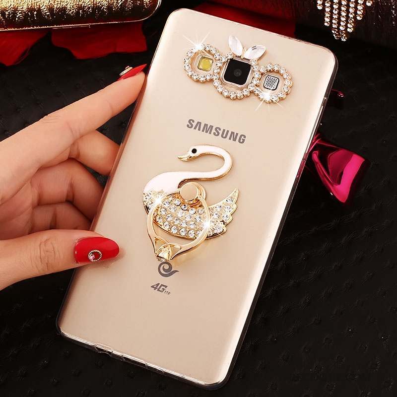 Samsung Galaxy A8 Or Fluide Doux Tendance Strass Coque De Téléphone