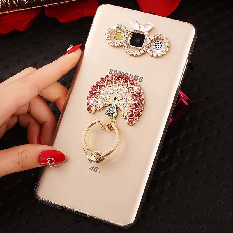 Samsung Galaxy A8 Or Fluide Doux Tendance Strass Coque De Téléphone