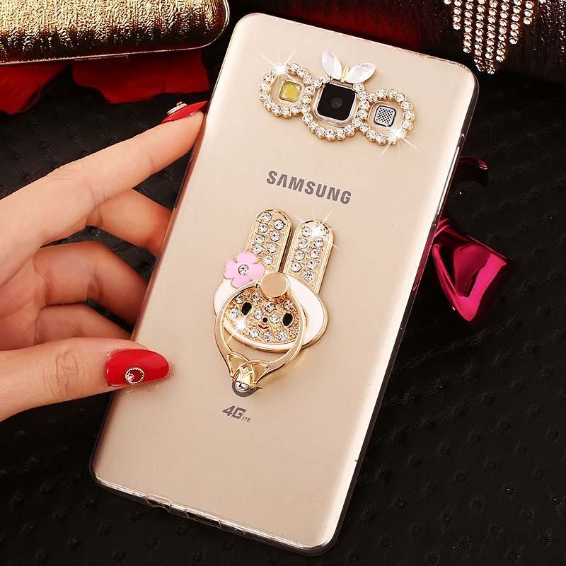 Samsung Galaxy A8 Or Fluide Doux Tendance Strass Coque De Téléphone