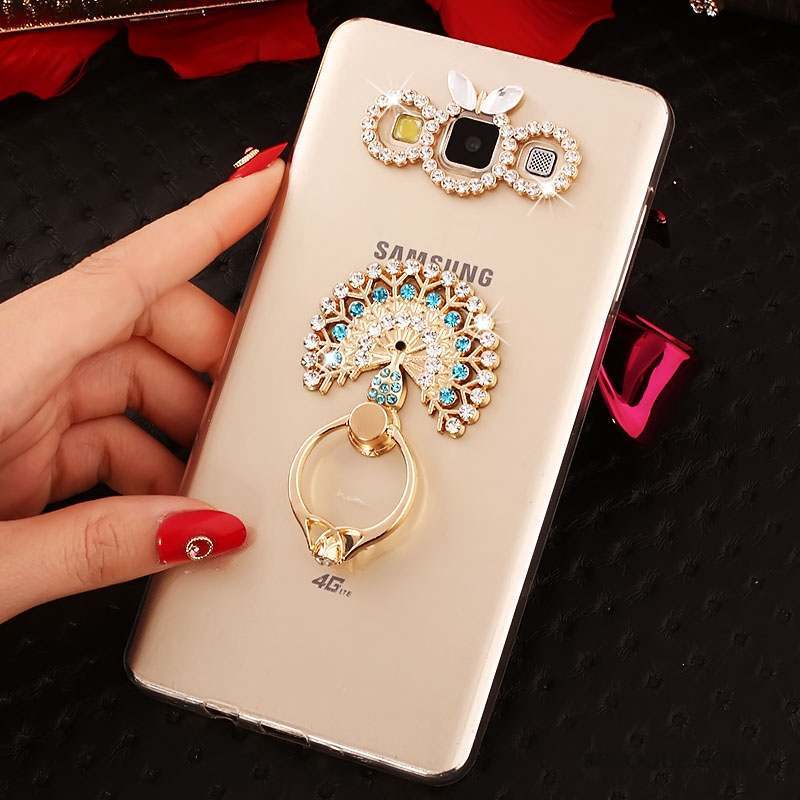 Samsung Galaxy A8 Or Fluide Doux Tendance Strass Coque De Téléphone