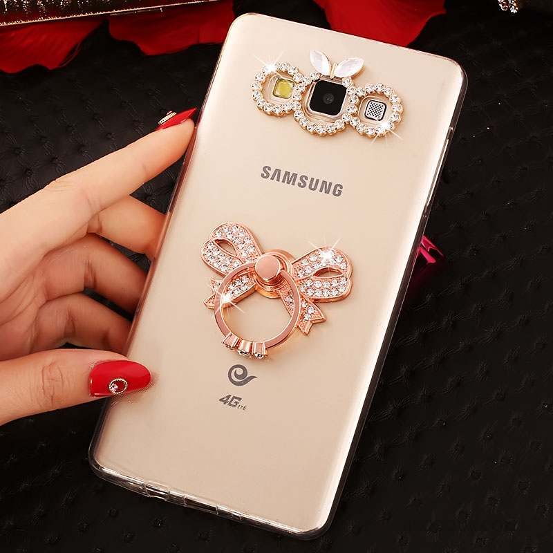 Samsung Galaxy A8 Or Fluide Doux Tendance Strass Coque De Téléphone