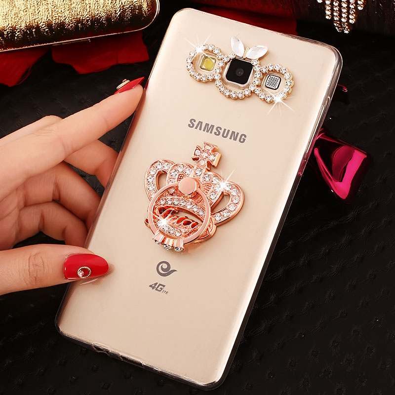 Samsung Galaxy A8 Or Fluide Doux Tendance Strass Coque De Téléphone